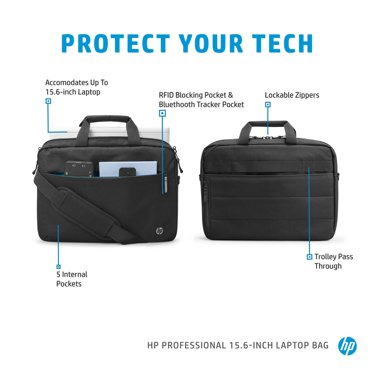 HP Professional Laptop Bag for 15.6-inch Laptops