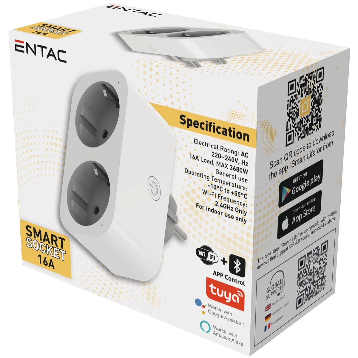 Entac WiFi Dual Socket Adapter