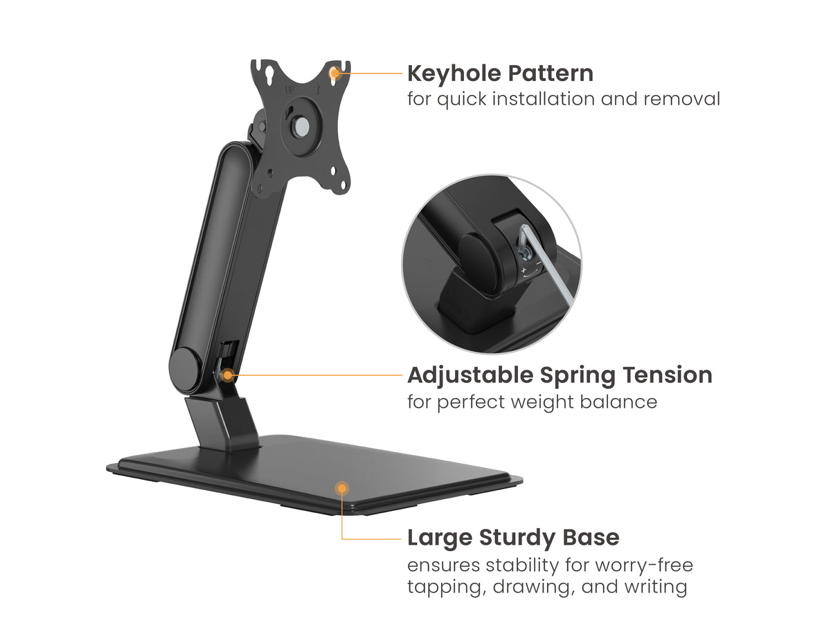 Equip Table Stand 17"–32" / 1 TFT, 360° Foldable, 8 kg Capacity, Black