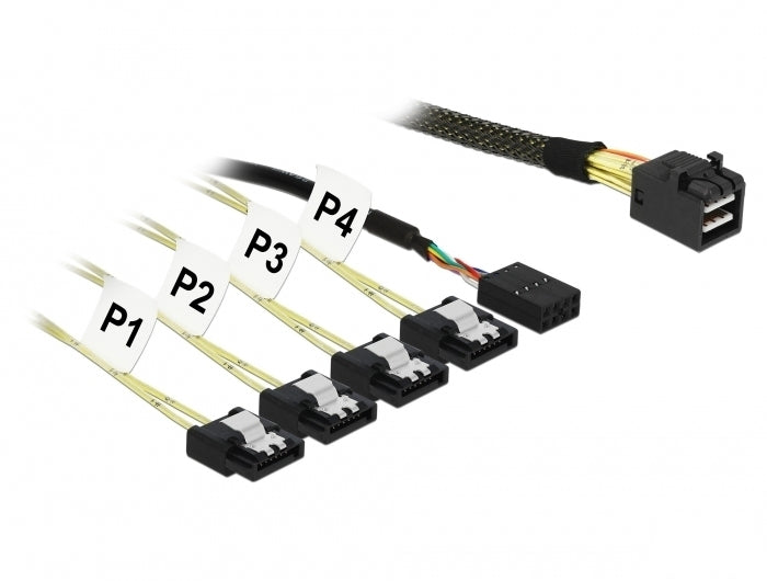 DeLOCK Mini SAS HD SFF-8643 to 4x SATA 7Pin Adapter Cable