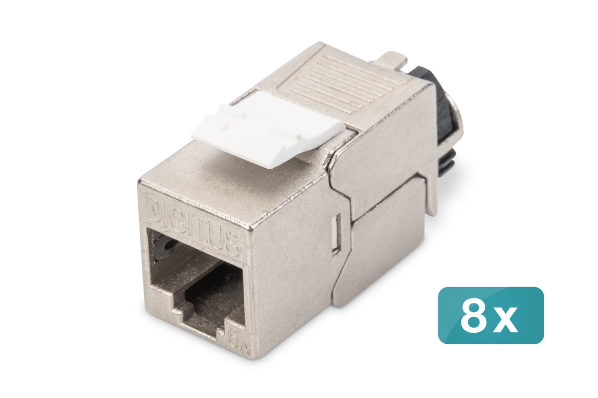 DIGITUS CAT 6A Keystone Modul geschirmt mit Kabelmanager 8St