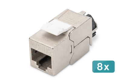 DIGITUS CAT 6A Keystone Modul geschirmt mit Kabelmanager 8St