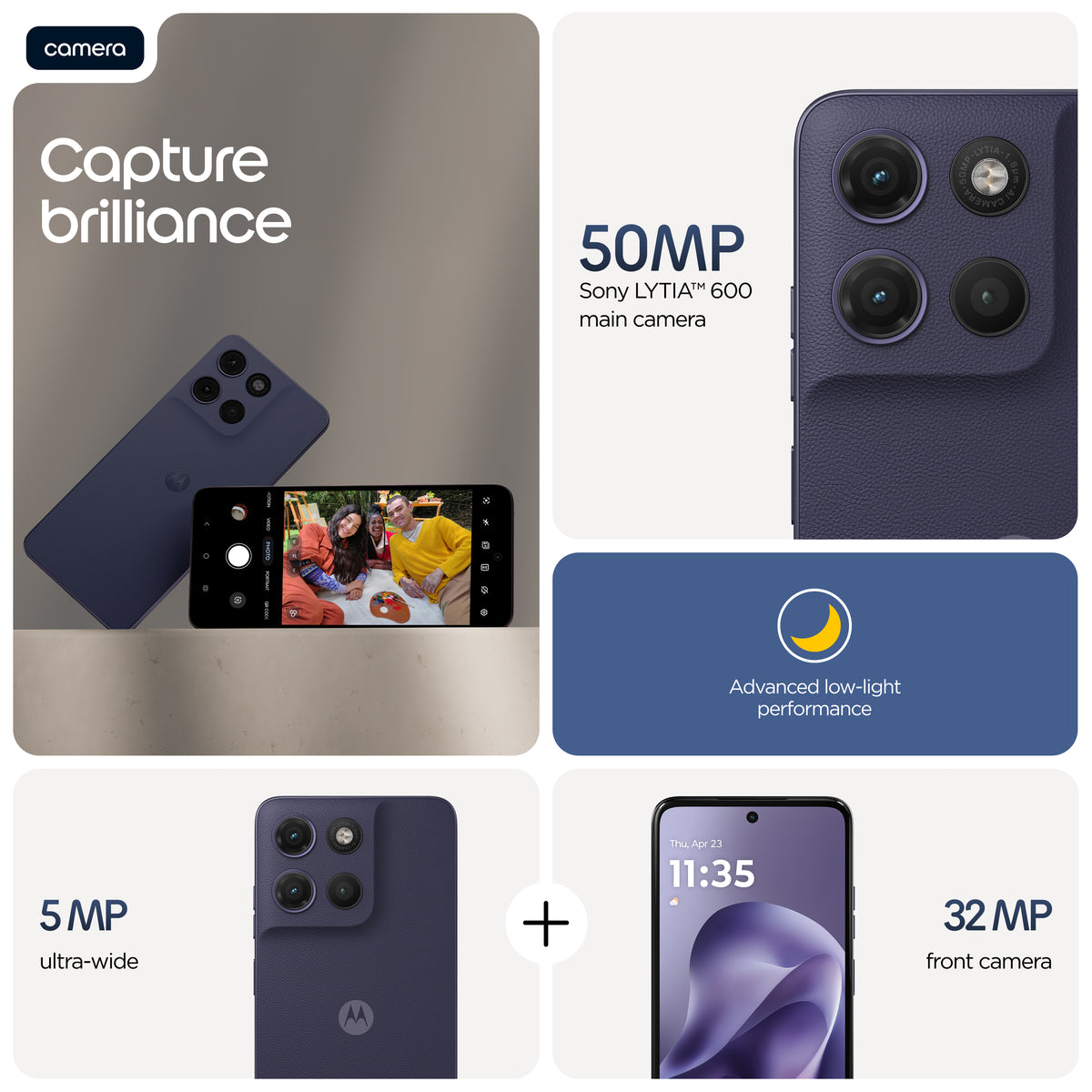 Motorola Moto G17 8/128 GB smartphone in PANTONE Evening Blue (Violet)