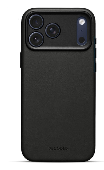 Decoded Black Leather Backcover for iPhone 17 Pro Max