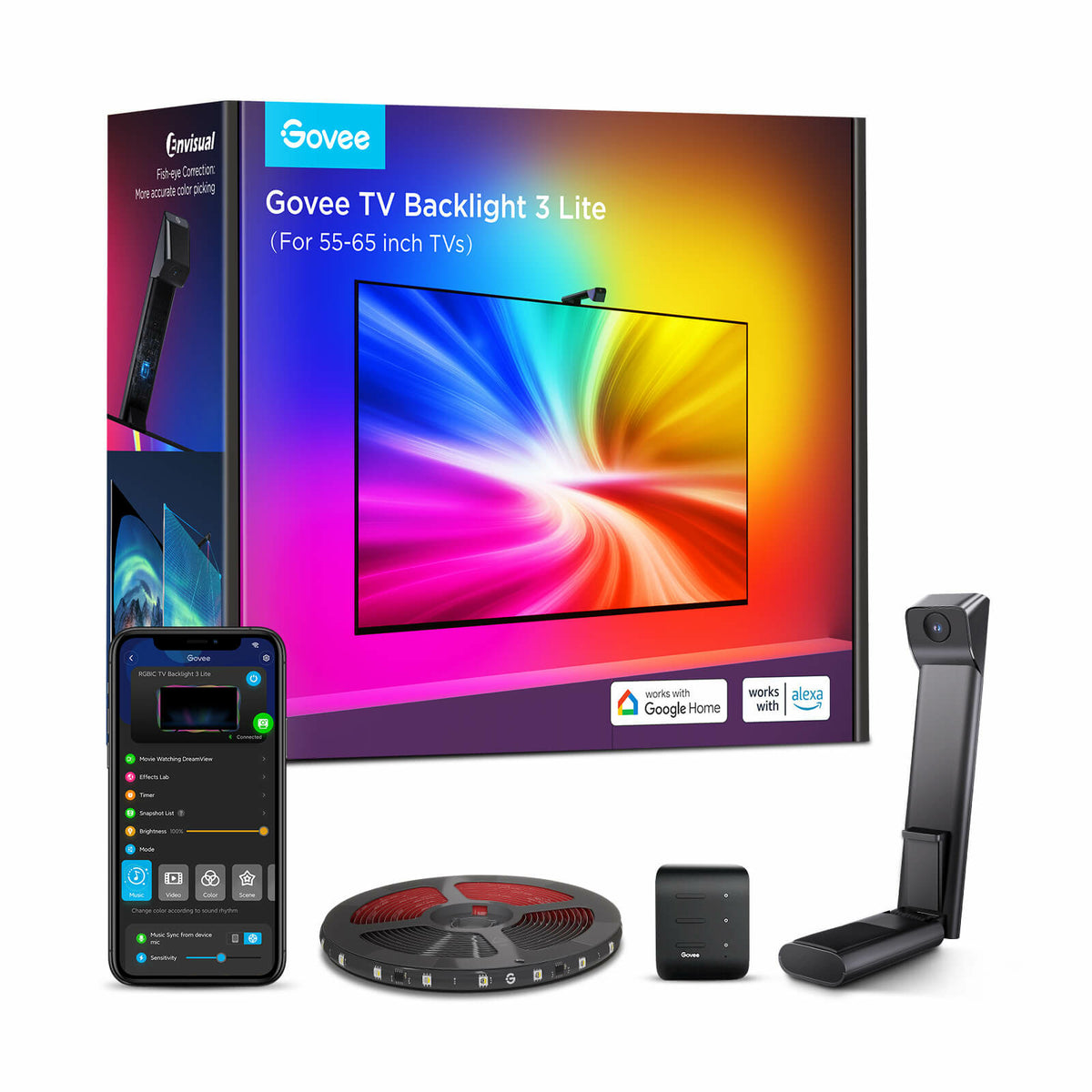 Govee TV Backlight Taśma LED do telewizora 75-85 cali, RGBICW, Wi-Fi + Bluetooth H60993D2