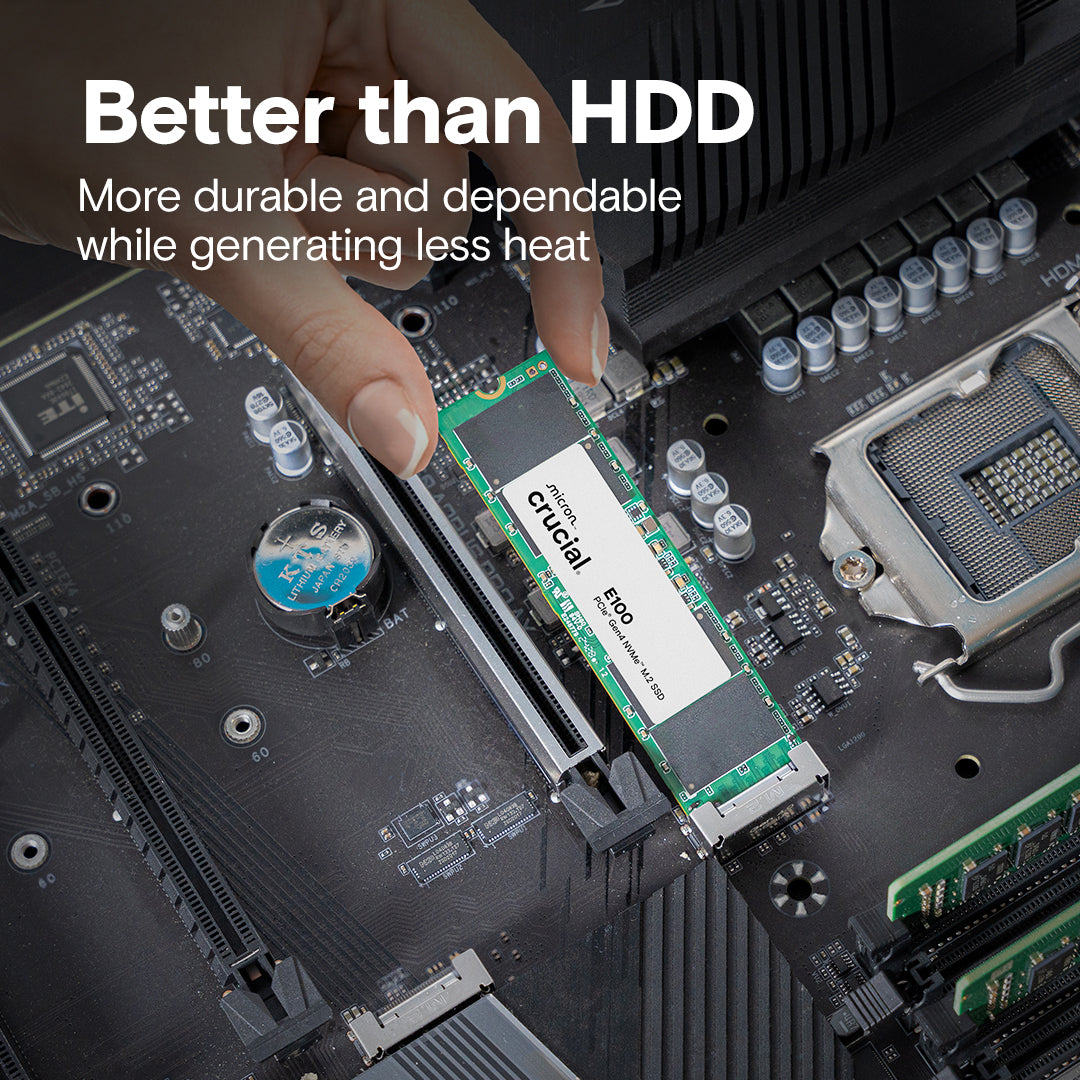 Crucial M.2 2280 E100 2TB Gen4 NVMe PCIe Internal SSD (Retail)