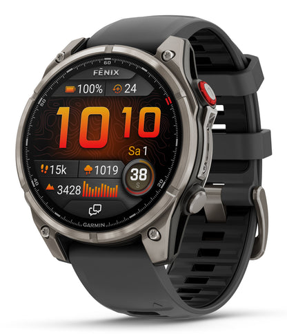 Garmin fenix 8 Pro, 1.4" (3.56 cm) AMOLED Display, 47 mm Case, 454 x 454 Pixels, Touchscreen, Graphite and Titanium, Wi-Fi, GPS Satellite Navigation