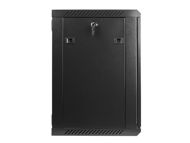 Lanberg wall-mounted installation rack cabinet 19'' 12U 600x450mm black (glass door)