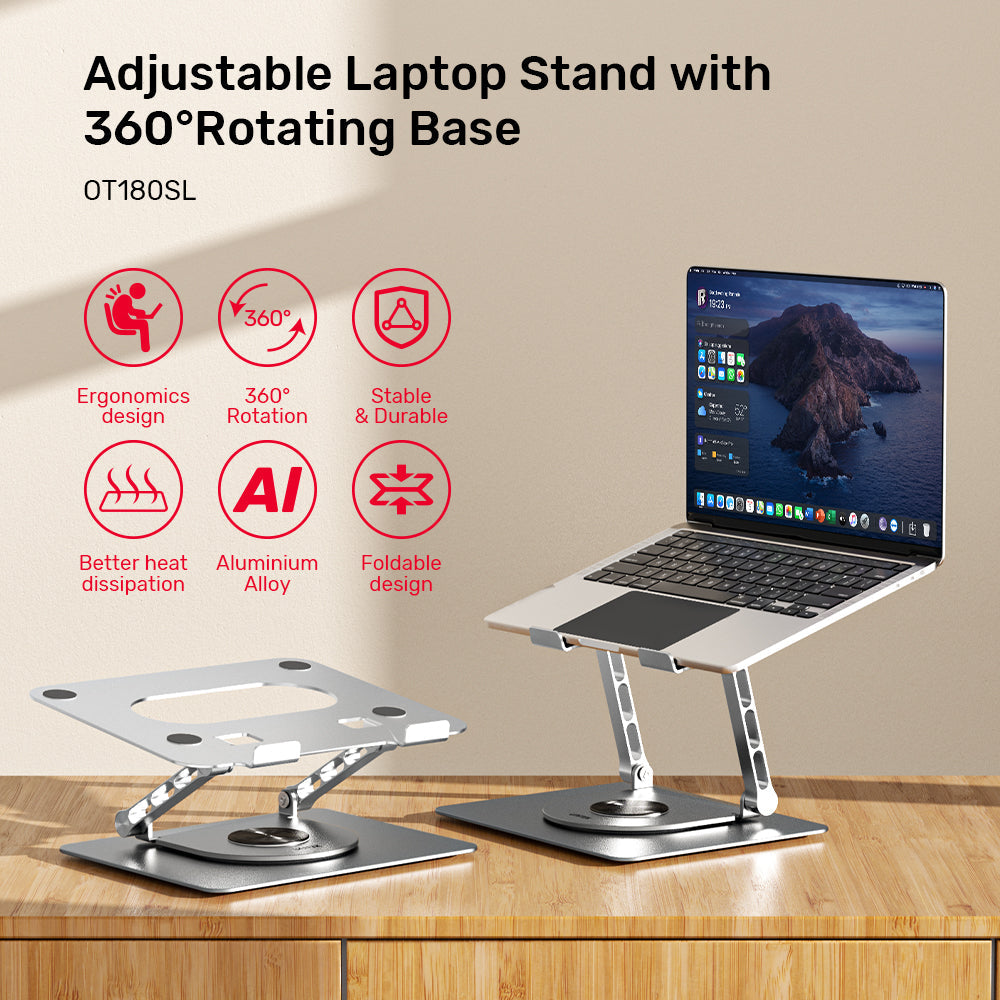 Unitek OT180SL01 Adjustable 360° Laptop Stand for 10-16 Inch Laptops