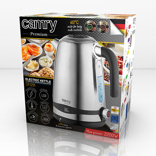 Camry CR 1291 electric kettle 1.7 L Stainless steel 2200 W