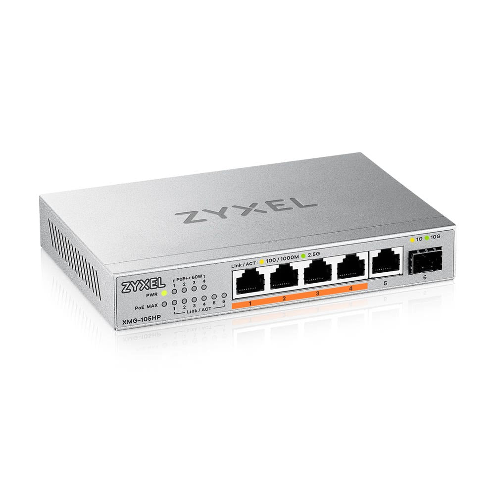 Zyxel XMG-105 5 Port 10/2.5G PoE++ Switch