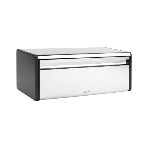 Brabantia Fall Front Bread Bin Square Front, Brilliant Steel