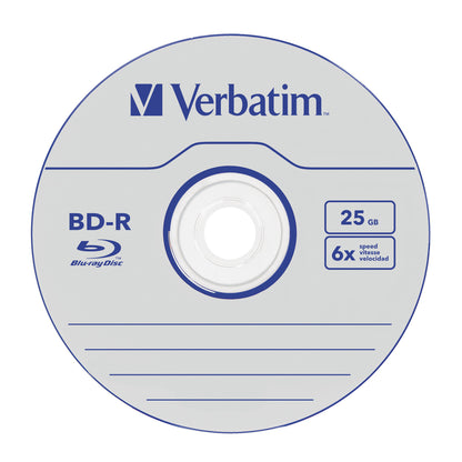 1x50 Verbatim BD-R Blu-Ray 25GB 6x Speed Datalife No-ID Cakebox