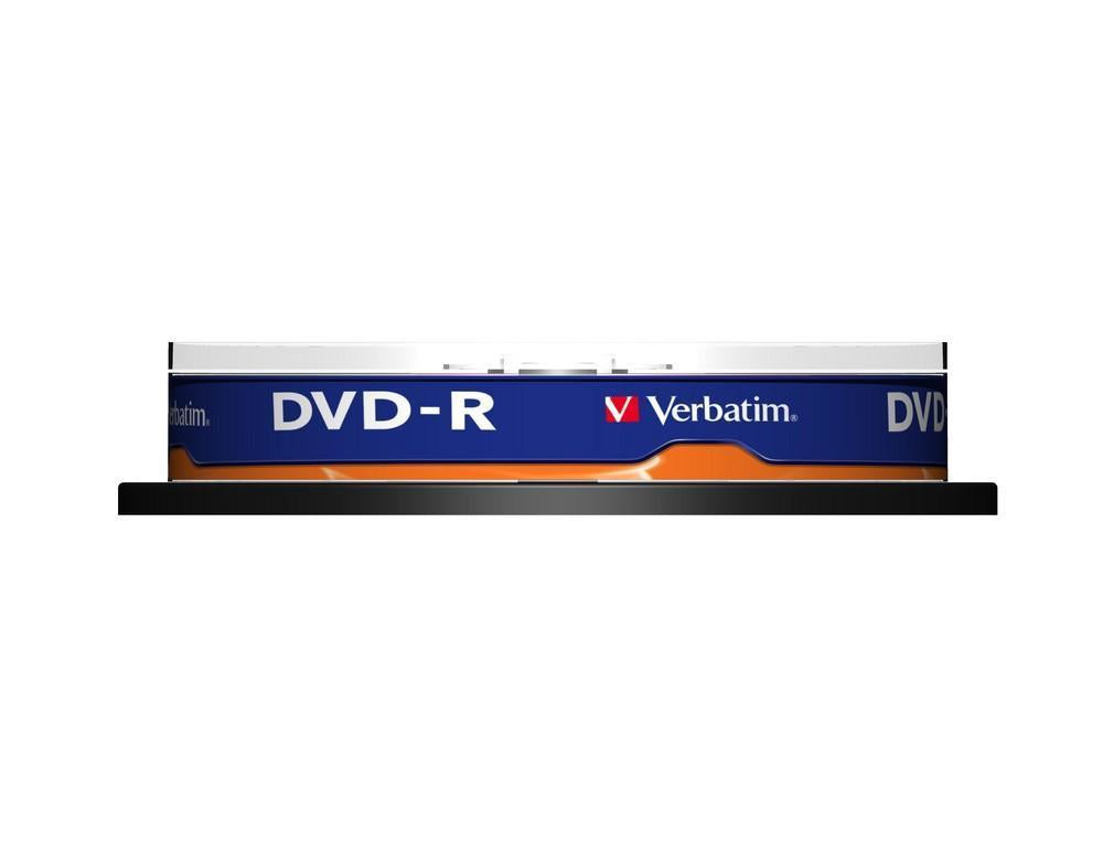 1x10 Verbatim DVD-R 4,7GB 16x Speed, matt silver Cakebox