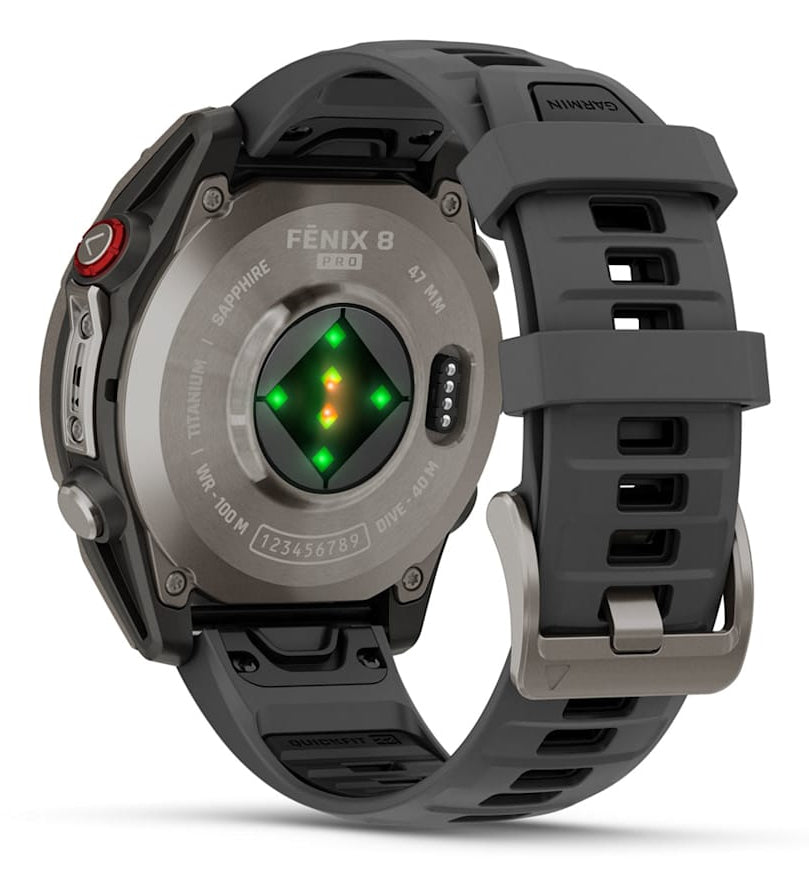 Garmin fenix 8 Pro, 1.4" (3.56 cm) AMOLED Display, 47 mm Case, 454 x 454 Pixels, Touchscreen, Graphite and Titanium, Wi-Fi, GPS Satellite Navigation
