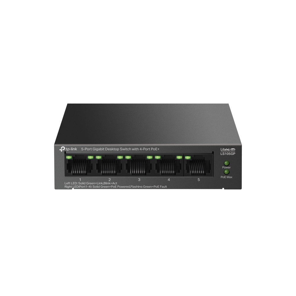 TP-Link LiteWave Επιτραπέζιος Διακόπτης 5 θυρών Gigabit με 4 Θύρες PoE+