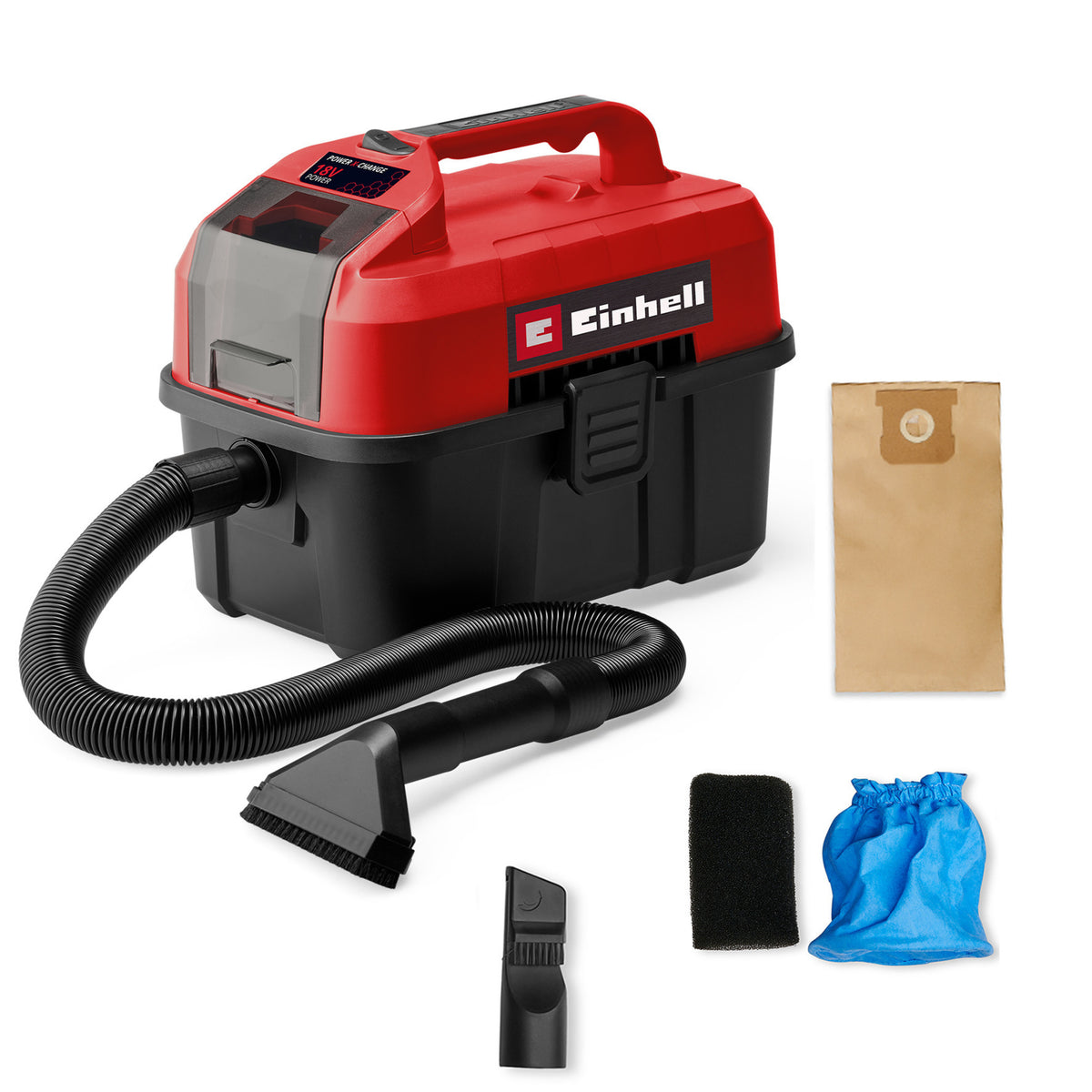 Einhell TC-VC 18/10 Li-Solo Wet/Dry Vacuum (red/black) - battery and charger not included