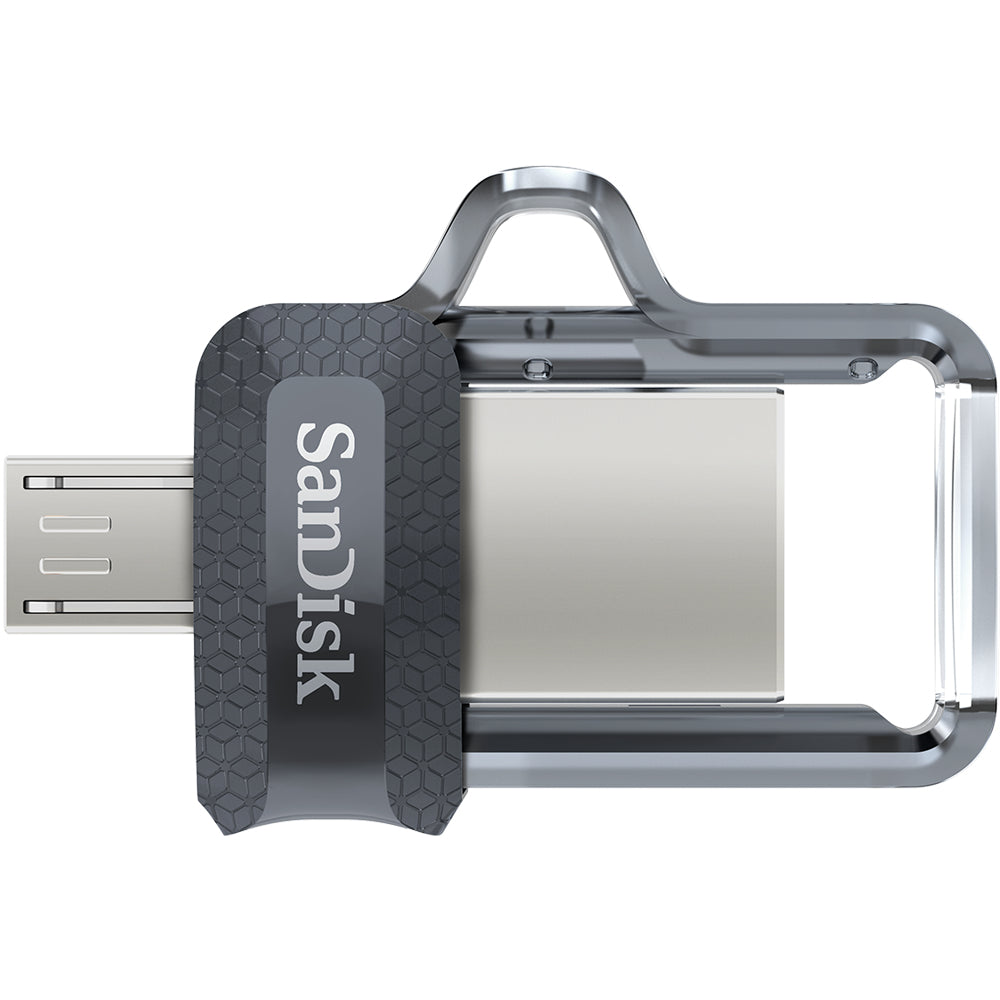 SanDisk Ultra Dual m3.0 μονάδα USB flash 64 GB USB Type-A / Micro-USB 3.2 Gen 1 (3.1 Gen 1) Μαύρος (Μαύρο), Άργυρος, Διαφανής