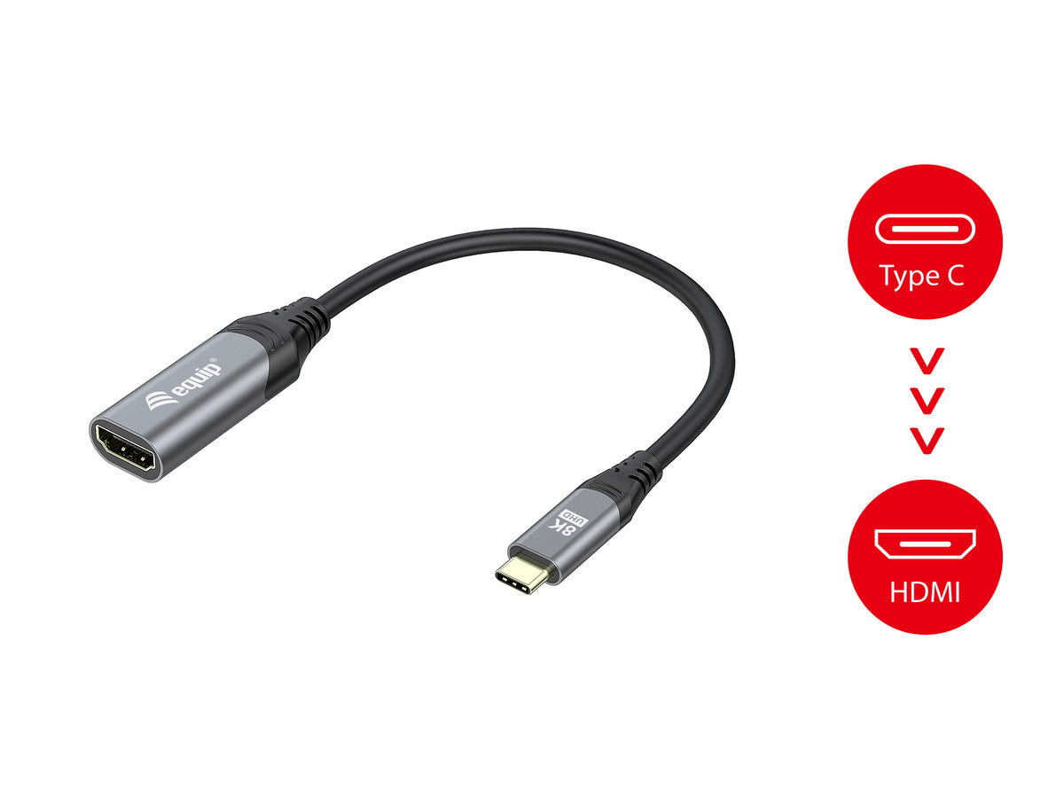 Equip Adapter USB-C->HDMI2.1        St/Bu 8K/ 60Hz 0.15m PVC