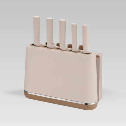 Σετ Μαχαιριών Maestro MR-1412-BEIGE με βάση και σετ επιφάνειας κοπής σε μπεζ χρώμα
