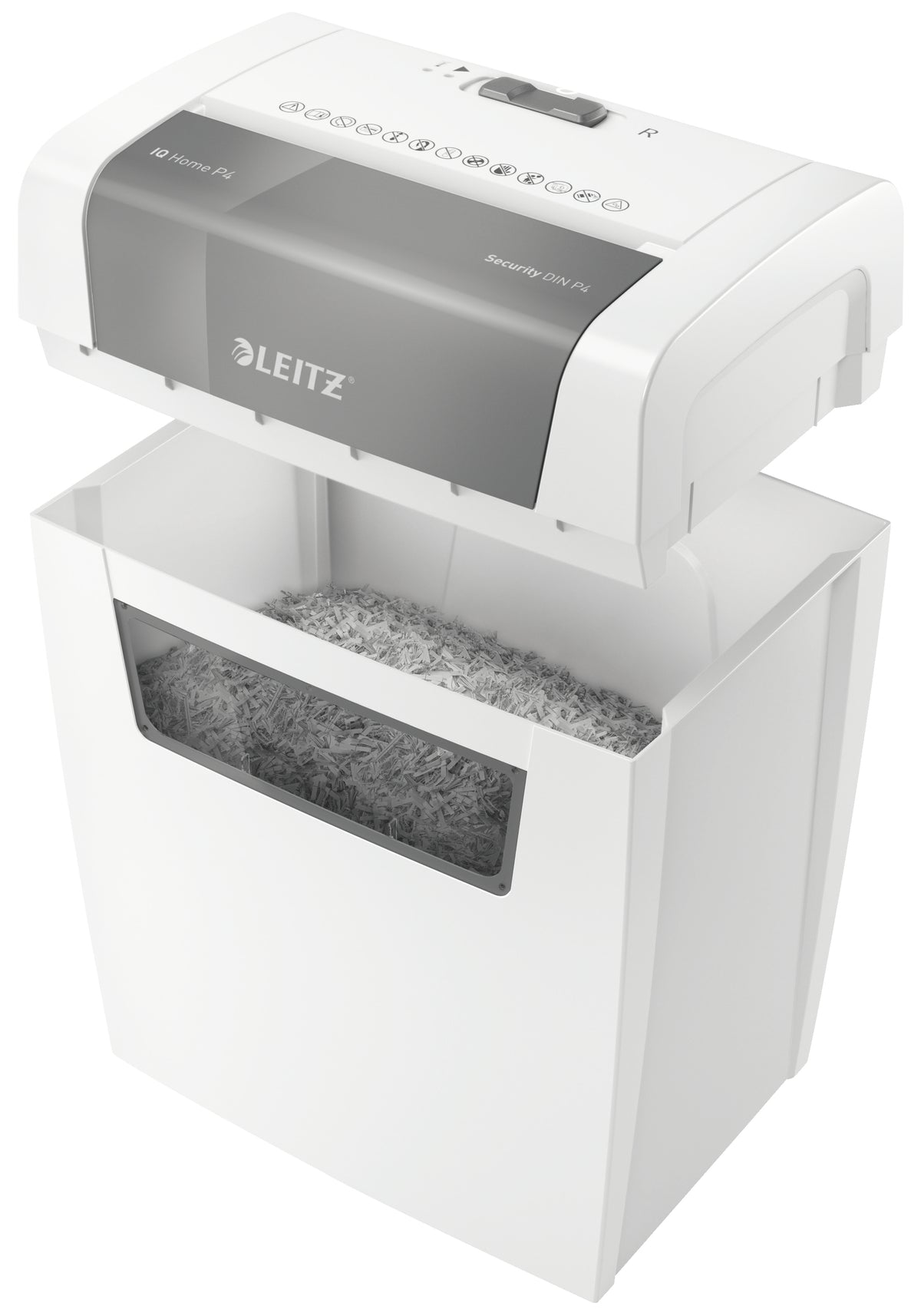 Καταστροφέας εγγράφων Leitz IQ Home, P4, 6 φύλλα, κάδος απορριμμάτων 15 λίτρων