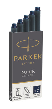 1x5 Parker ink cartridge Quink blue black