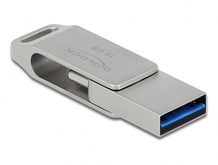 DELOCK USB 3.2 Gen1 USB-C+Typ-A Speicherstick 64 GB - Metall