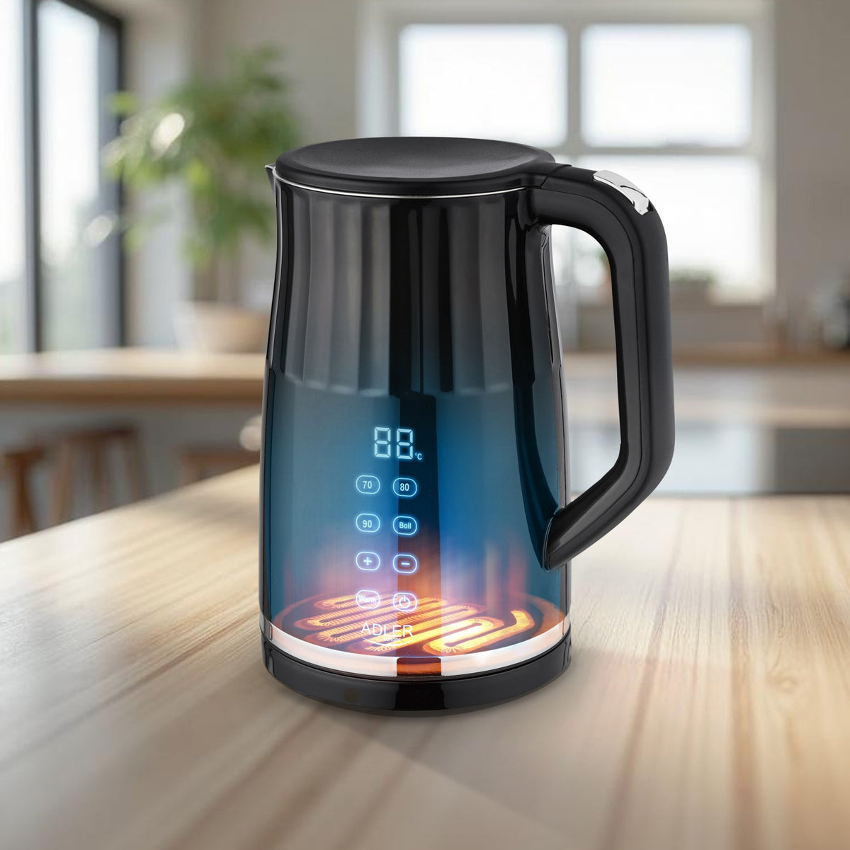 Adler AD 1350 1.7L temperature-controlled LED electric kettle Black