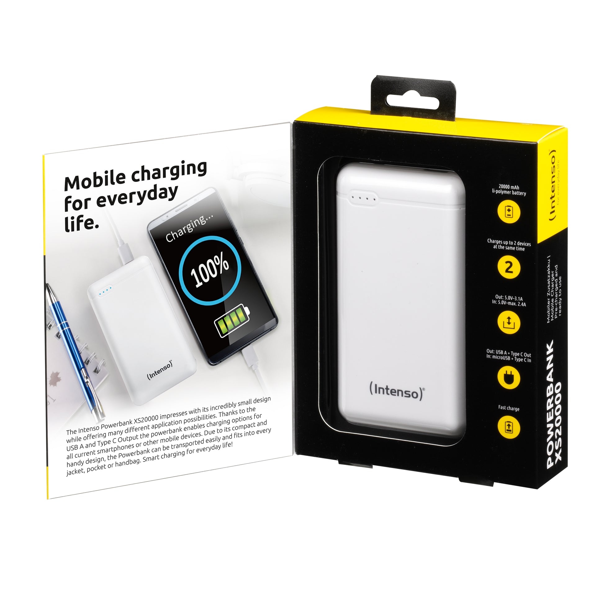Intenso Powerbank XS20000 white 20000 mAh incl. USB-A to Type-C