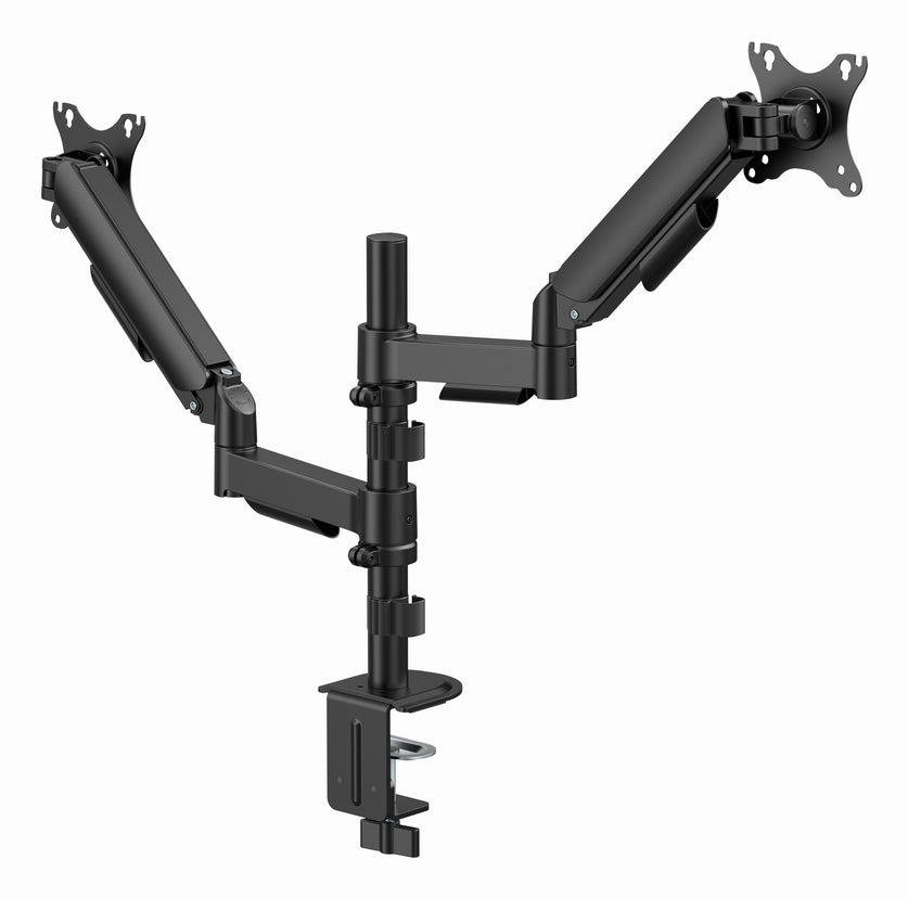 Gembird MA-DA2P-02 Adjustable desk 2-display mounting arm, 17”-32”, black