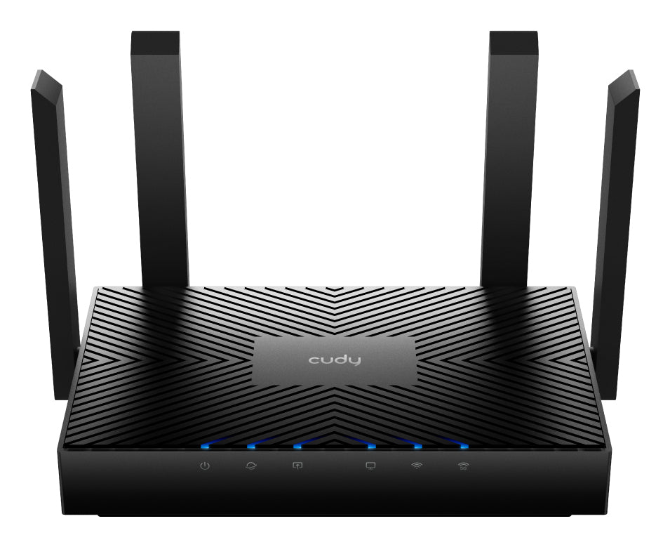 Ασύρματος δρομολογητής Cudy WR3000 με ταχύτητα Gigabit Ethernet και διπλή ζώνη συχνοτήτων (2,4 GHz / 5 GHz) σε μαύρο χρώμα