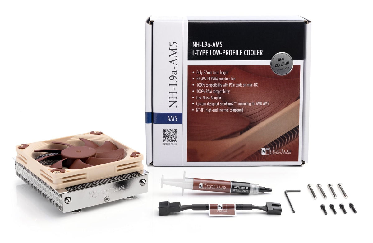 Noctua NH-L9a-AM5 ψύκτρα επεξεργαστή με αέρα 9,2 εκ. μπεζ, καφέ