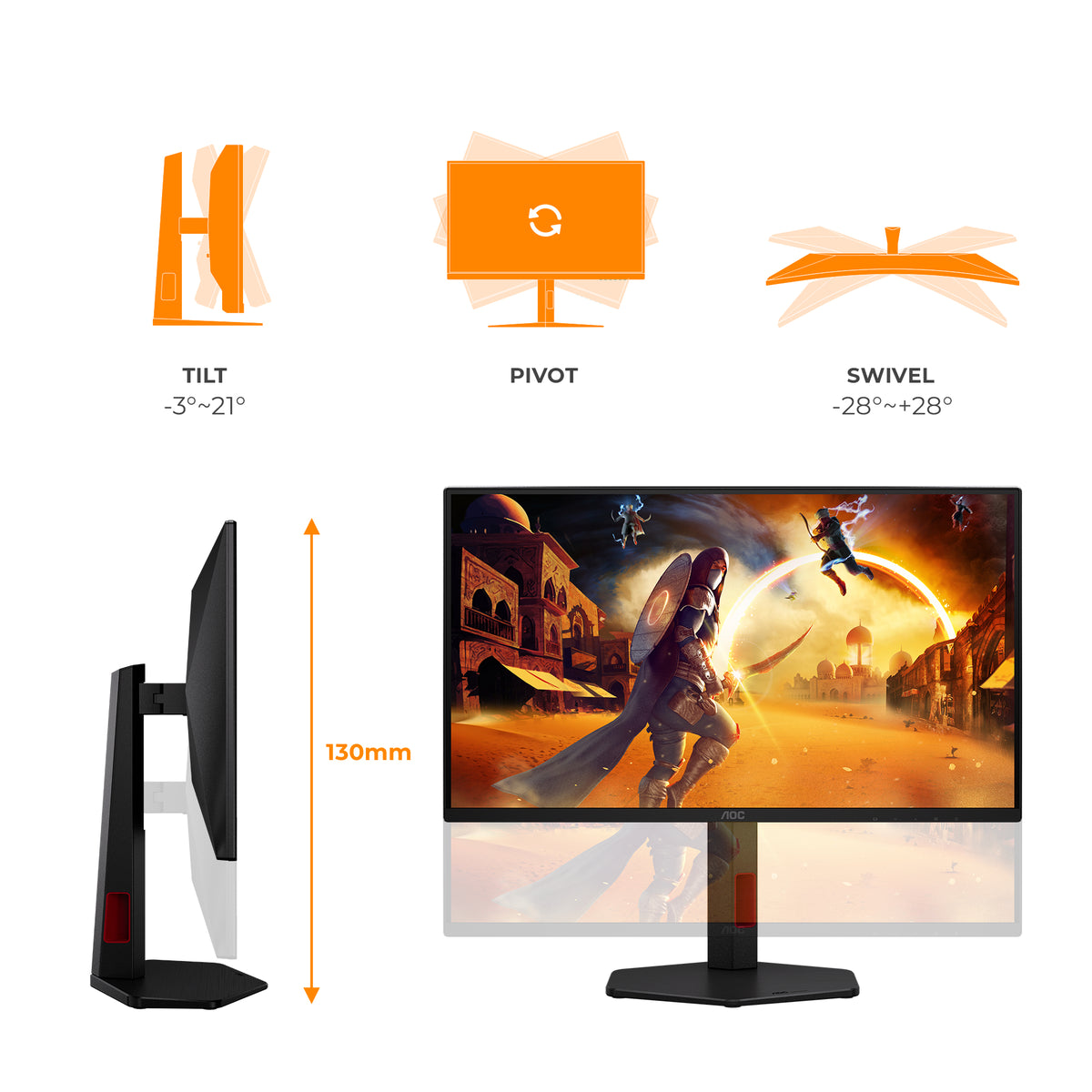 AOC G4 25G4ZR 24.5" FHD LCD Monitor — Black/Red