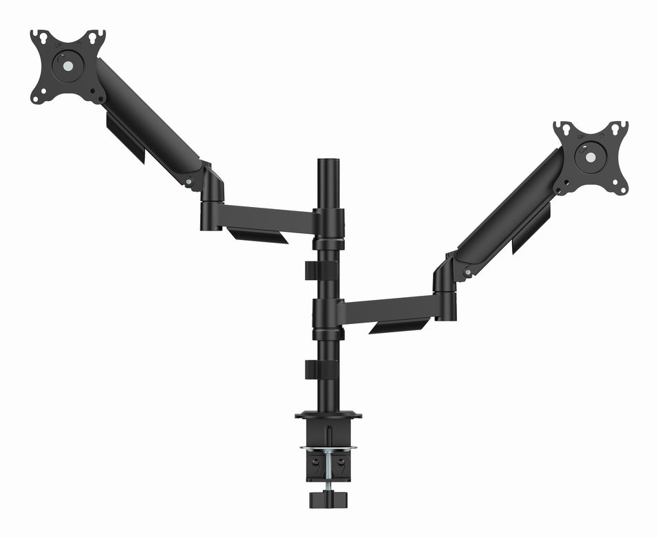 Gembird MA-DA2P-02 Adjustable desk 2-display mounting arm, 17”-32”, black