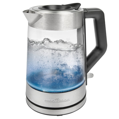 Proficook Glas-Wasserkocher PC-WKS 1190 G (inox/schwarz, 1,7 Liter)