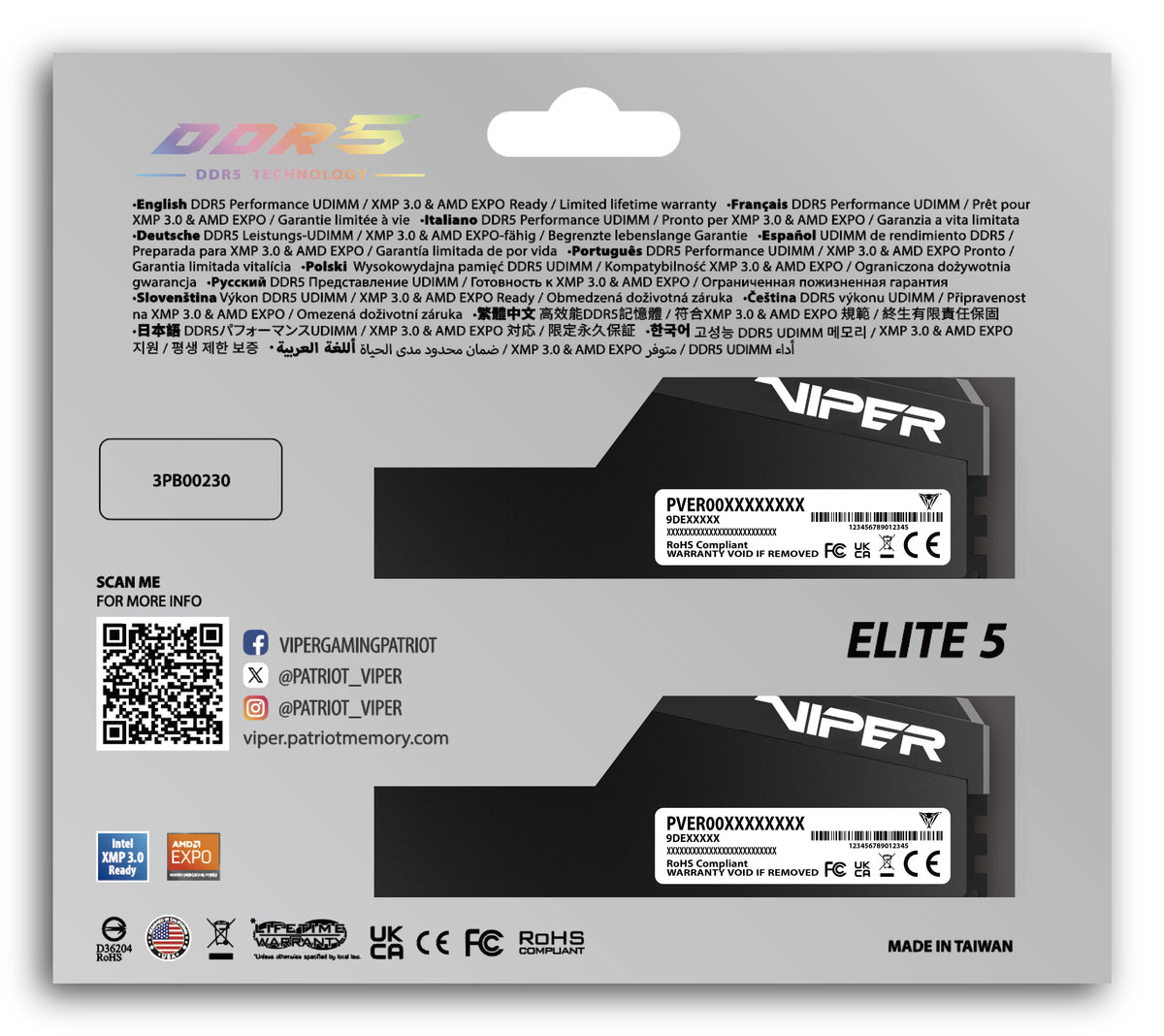 Patriot Viper Elite5 Ultra DDR5 2x16GB 6000MHz CL28