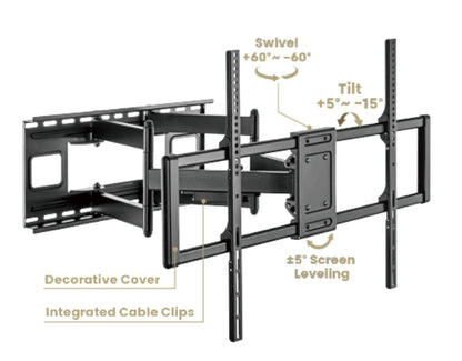 Gembird WM-120ST-01 TV Mount and Stand for 3.05 m (120") Screens, Black