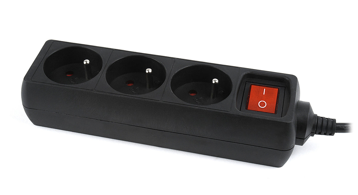 Gembird EG-PSU3F-01 surge protector Black 3 AC outlet(s) 230 V 0.6 m