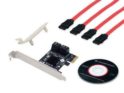 CONCEPTRONIC SATA 1xPCIe2.0 Card 4-Port 4xSATA3.0      6Gbps