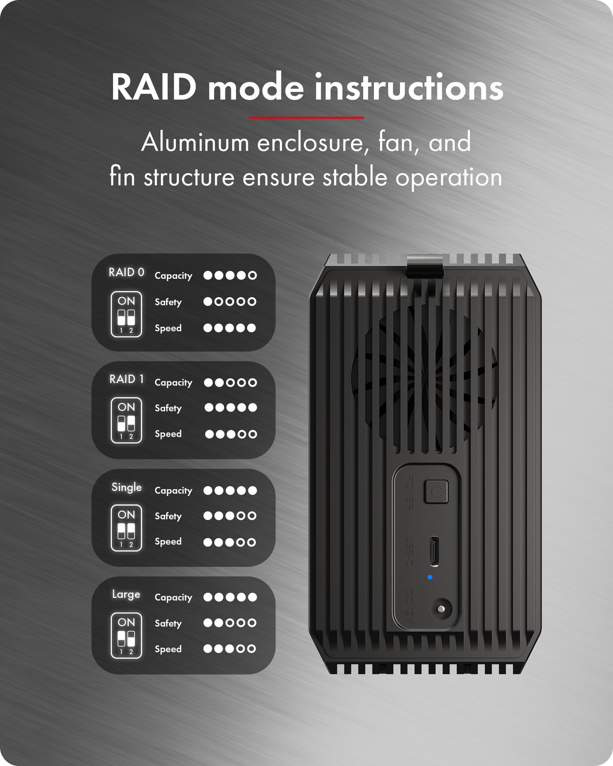 ICY BOX IB-RD3720-CU3 Θήκη RAID διπλής θέσης για σκληρούς δίσκους 2,5" / 3,5"