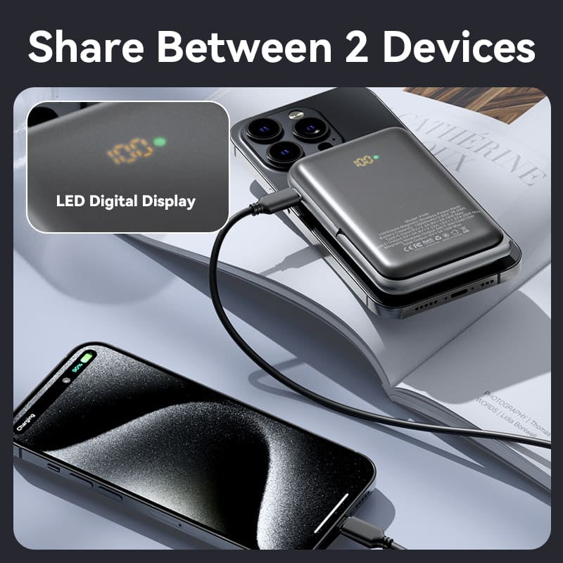 Vention 10000mAh 20W - magnetic power bank (black)