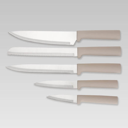 Σετ Μαχαιριών Maestro MR-1412-BEIGE με βάση και σετ επιφάνειας κοπής σε μπεζ χρώμα