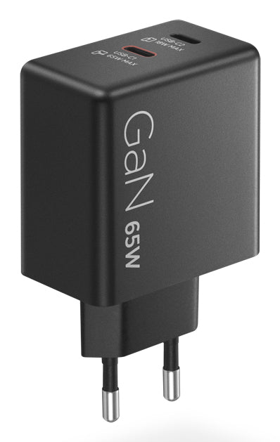 Lenovo Dual USB-C 65W GaN Charger Universal Black AC Indoor