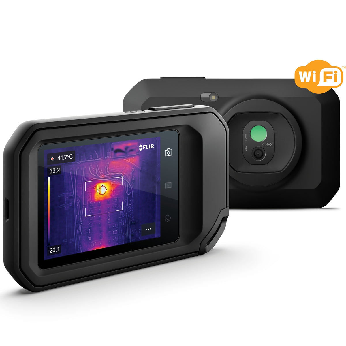 FLIR C3-X? thermal imaging camera Black 1800 mAh Vanadium Oxide Uncooled Focal Plane Arrays Built-in display 128 x 96 pixels LCD 640 x 480 pixels