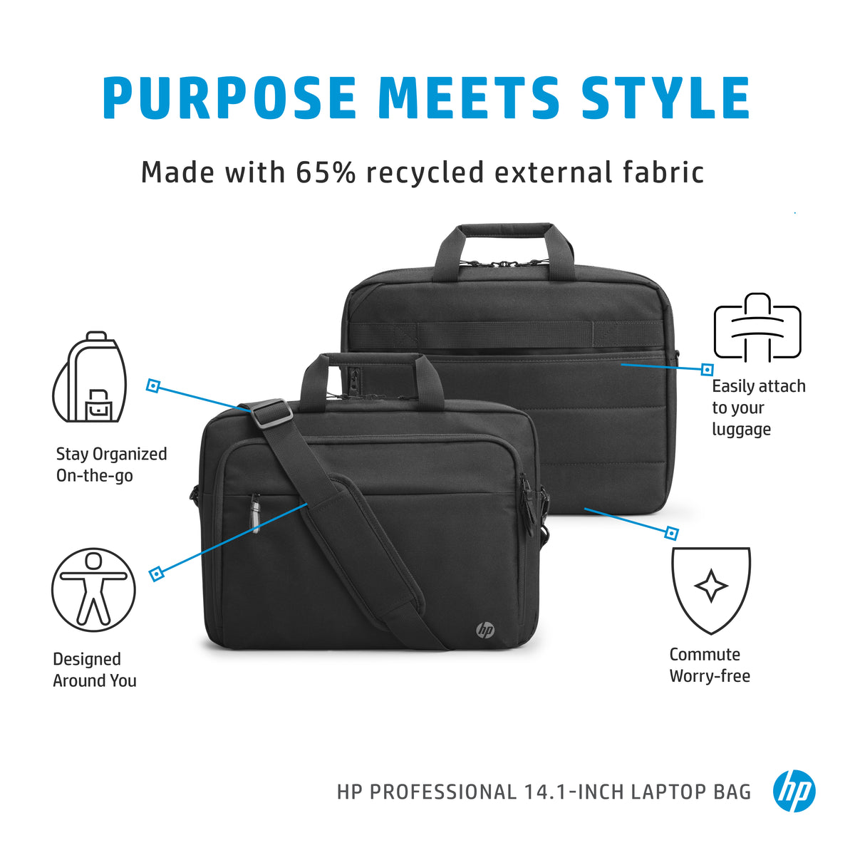 HP Professional 14.1-inch Laptop Bag - Black Messenger Case