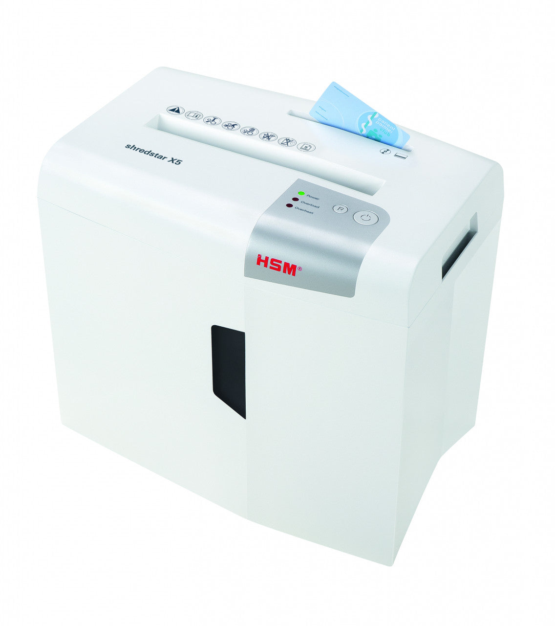 Καταστροφέας εγγράφων HSM shredstar X5, κοπή 4,5 x 30 mm με ξεχωριστό μηχανισμό κοπής CD