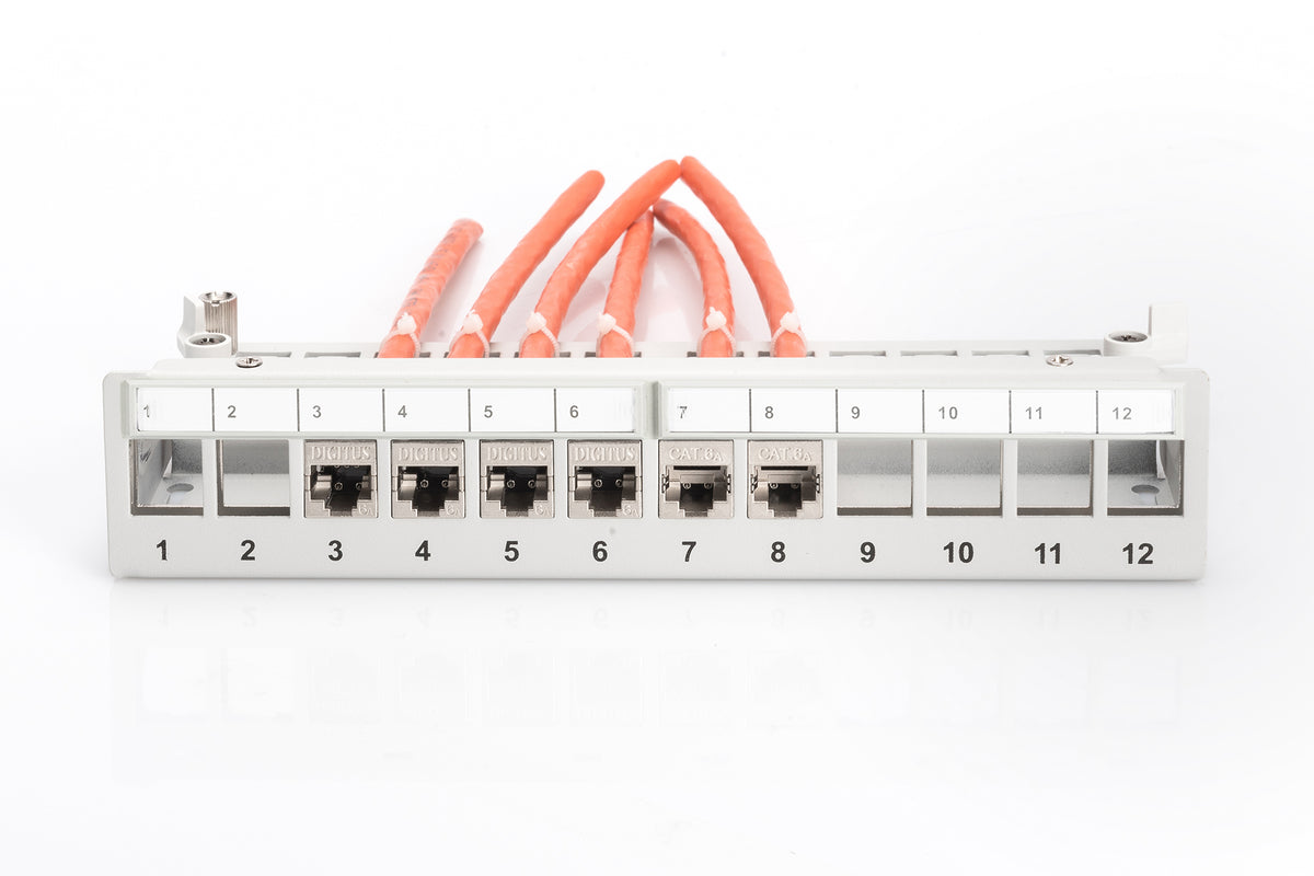 DIGITUS Patchpanel 1HE 12-Port Modular Desktop SOHO grau