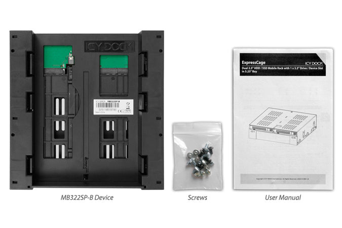 Icy Dock ExpressCage MB322SP-B (schwarz)
