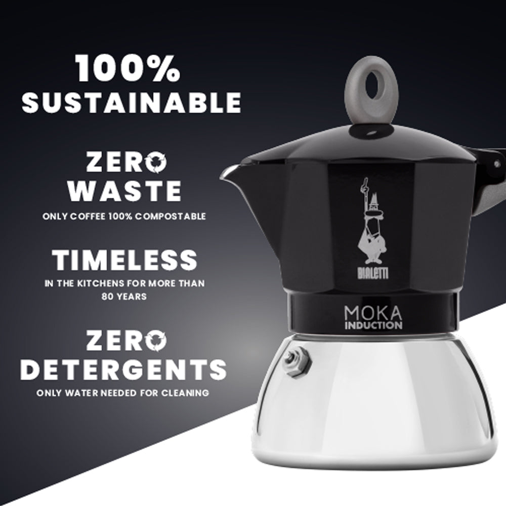 Bialetti Καφετιέρα Moka Induction 4TZ Μαύρη