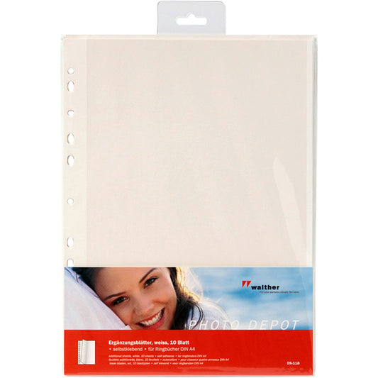 Walther Φωτογραφικά Χαρτιά 10 Σελίδες Αυτοκόλλητα, Λευκά DS118